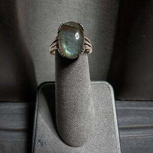 Vintage Large Rainbow Moonstone Sterling Silver Ring